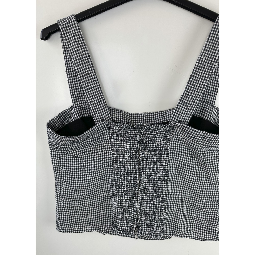 NWT Quince 100% European Linen Fitted Tank Classic Mini Gingham Women's Size XL - Picture 11 of 13